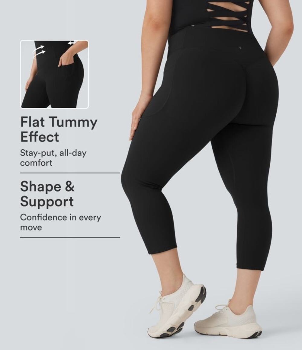 Halara 2X UltraSculpt High Waist Scrunch Butt Lifting Capri Pocket Leggings NWT